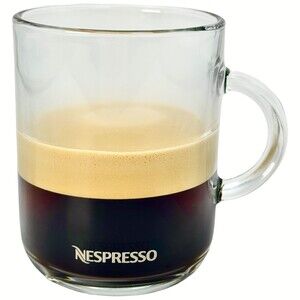 Nespresso Vertuo Coffee Mug Clear Tempered Glass Latte Large 13 oz  390 ml NIB